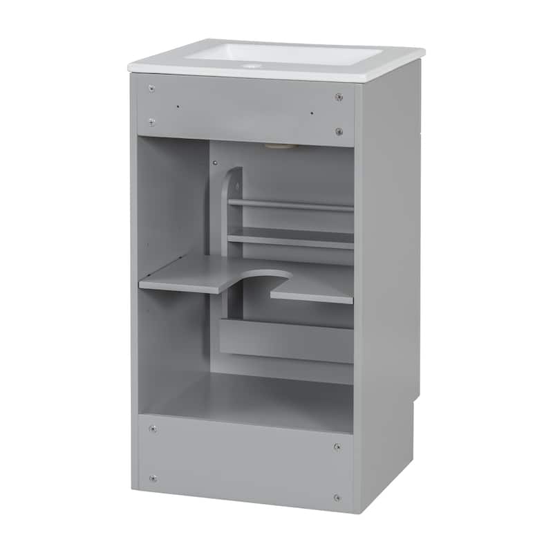 18"Freestanding Bathroom Vanity with Ceramic Sink