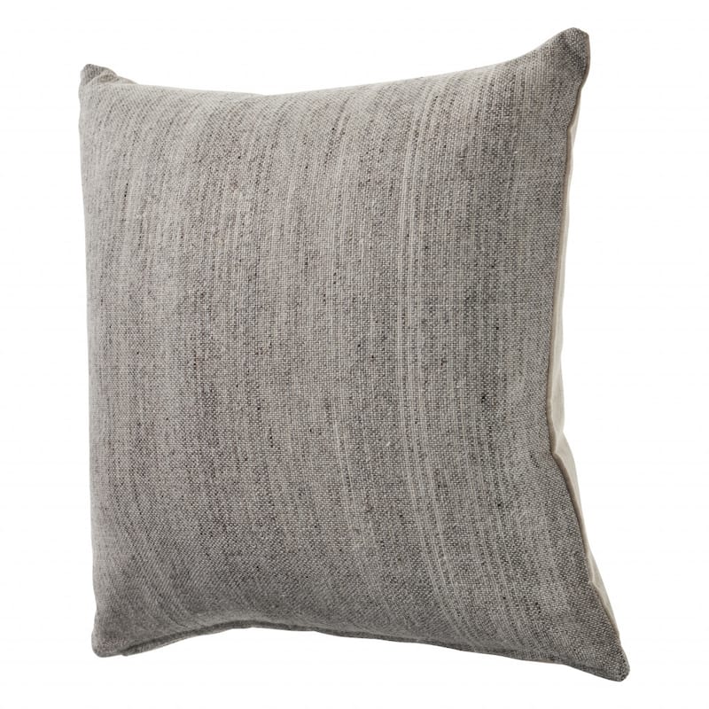 HomeRoots 20" X 20" Light Gray And Dark Gray 100% Wool Zippered Pillow