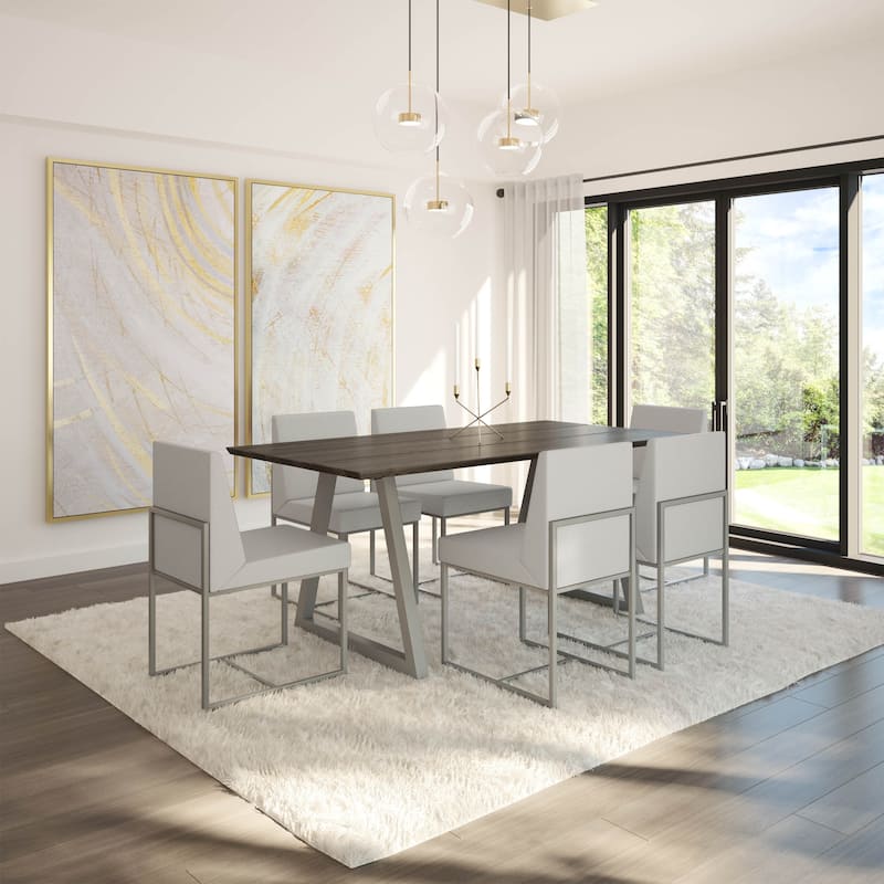 Amisco Derry Upholstered Dining Chair with Metal Legs