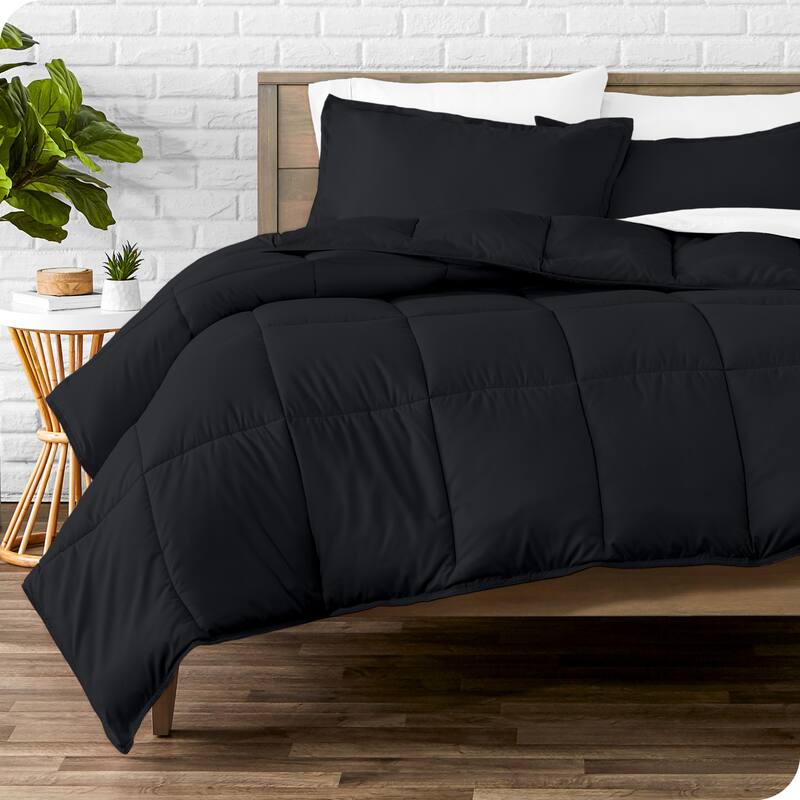 Bare Home Hypoallergenic Down Alternative Comforter Set - Queen - Black