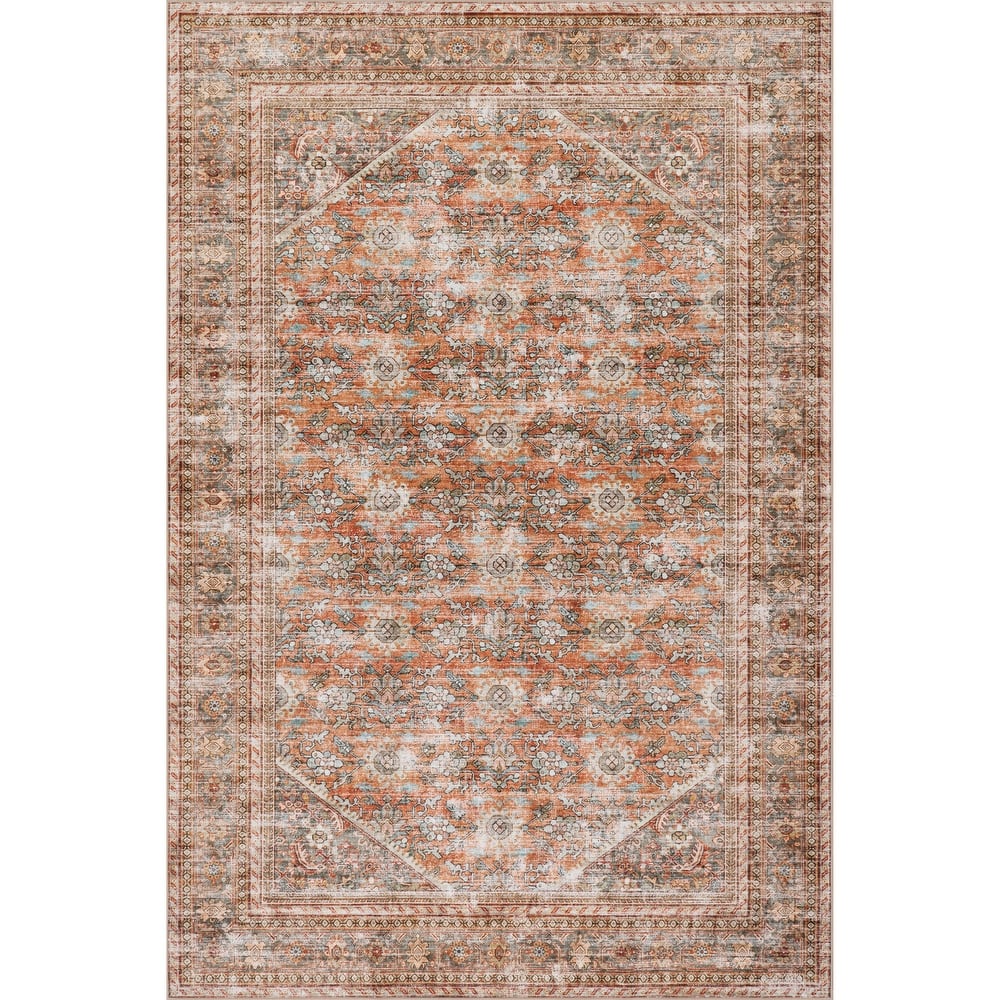 Nuloom Sivanya Floral Washable Area Rug