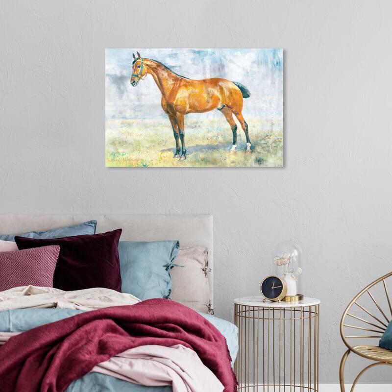Wynwood Studio Canvas Animals Dranello Horse Brown and Amber Traditional Wall Art Canvas Print - 36 x 24