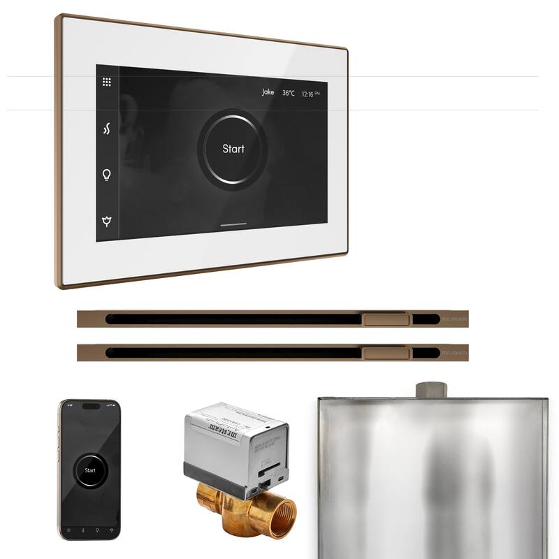 Mr Steam BXXL Xbutler Max Linear Package Steam Shower Control Package - White / Nouveau Bronze