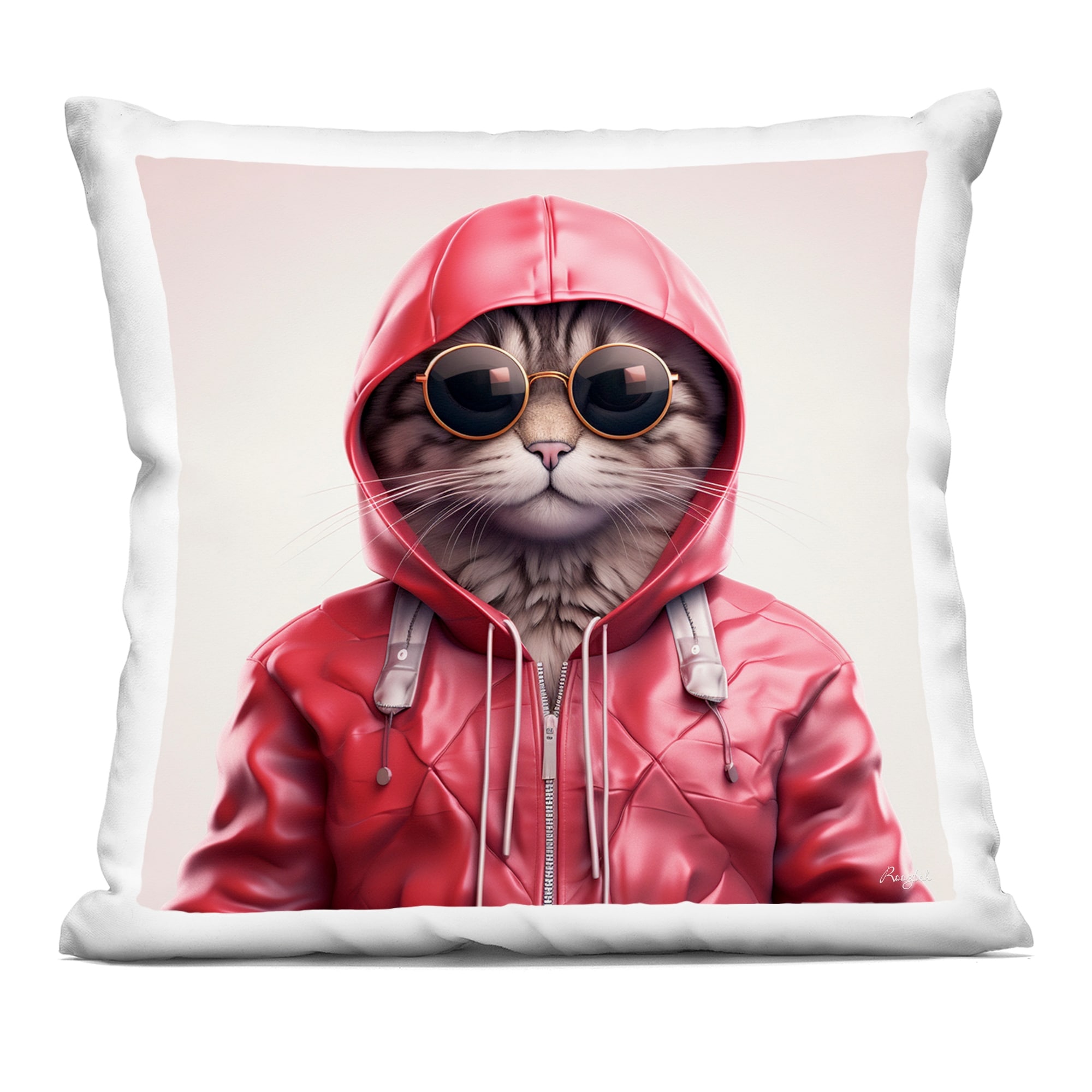 Stupell Hipster Cat in Stylish Jacket Decorative Printed Throw Pillow Design by Roozbeh