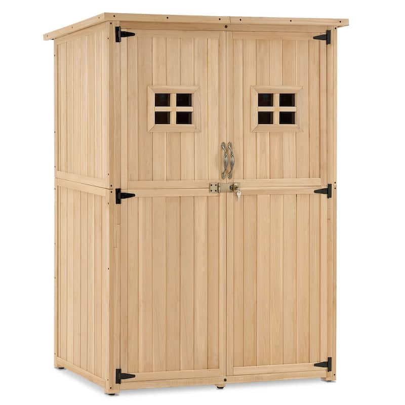 MCombo Large Outdoor Storage Cabinet Shed with Lock (46.9" x 22.4" x 66") , Wooden 1911 - 46.9" x 22.4" x 66"