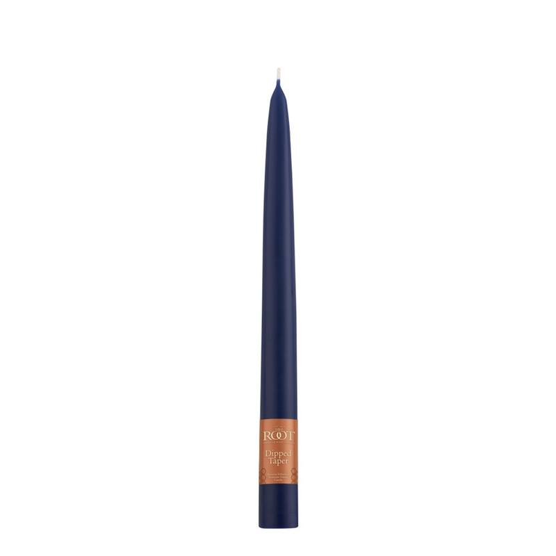Root Candles 79220 Unscented Smooth Hand-Dipped 9-Inch Taper Candle, 12-Count, Abyss - 9"H x .88 x .88