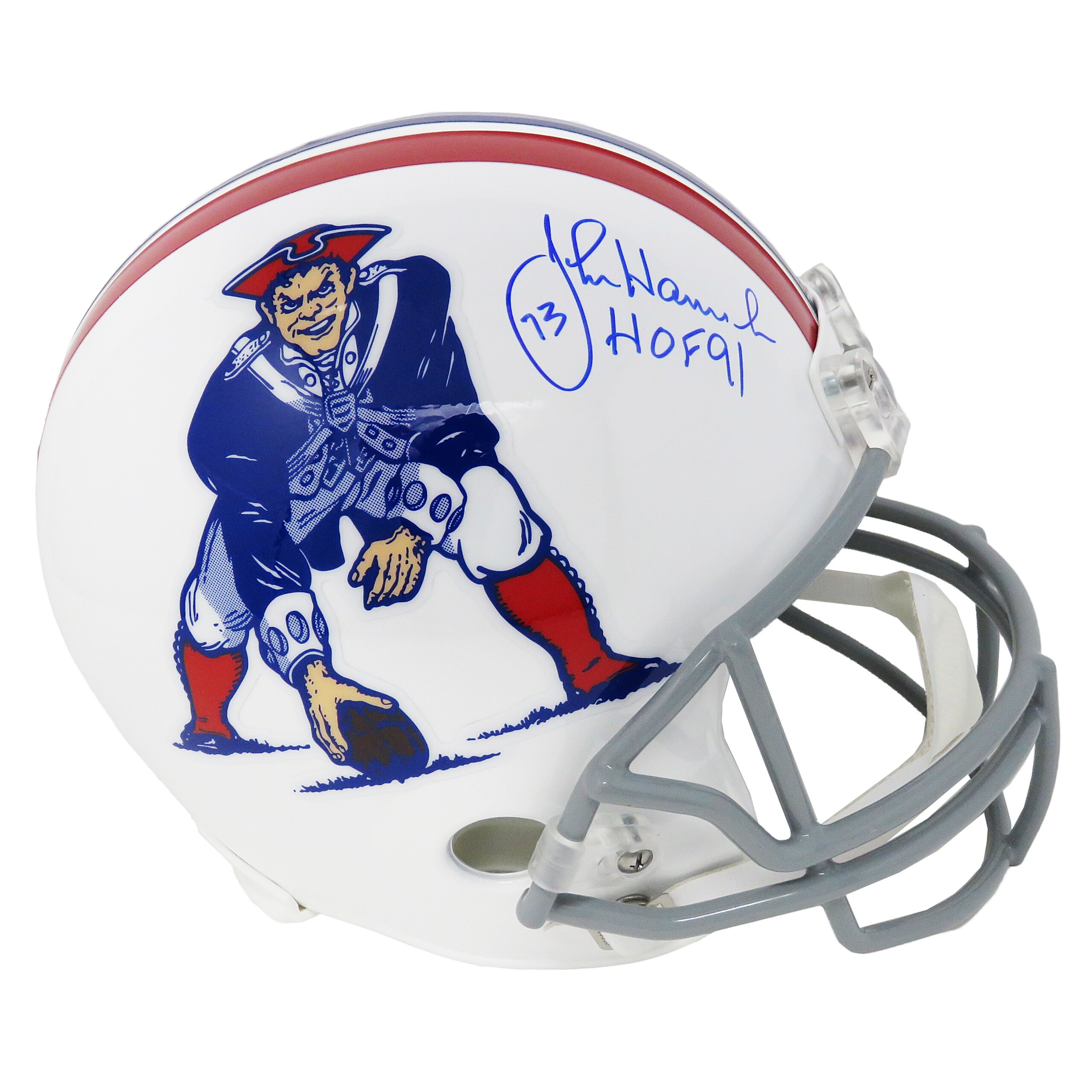 Shop John Hannah New England Patriots Throwback Riddell Full Size Replica Helmet Whof91 Overstock 28640178