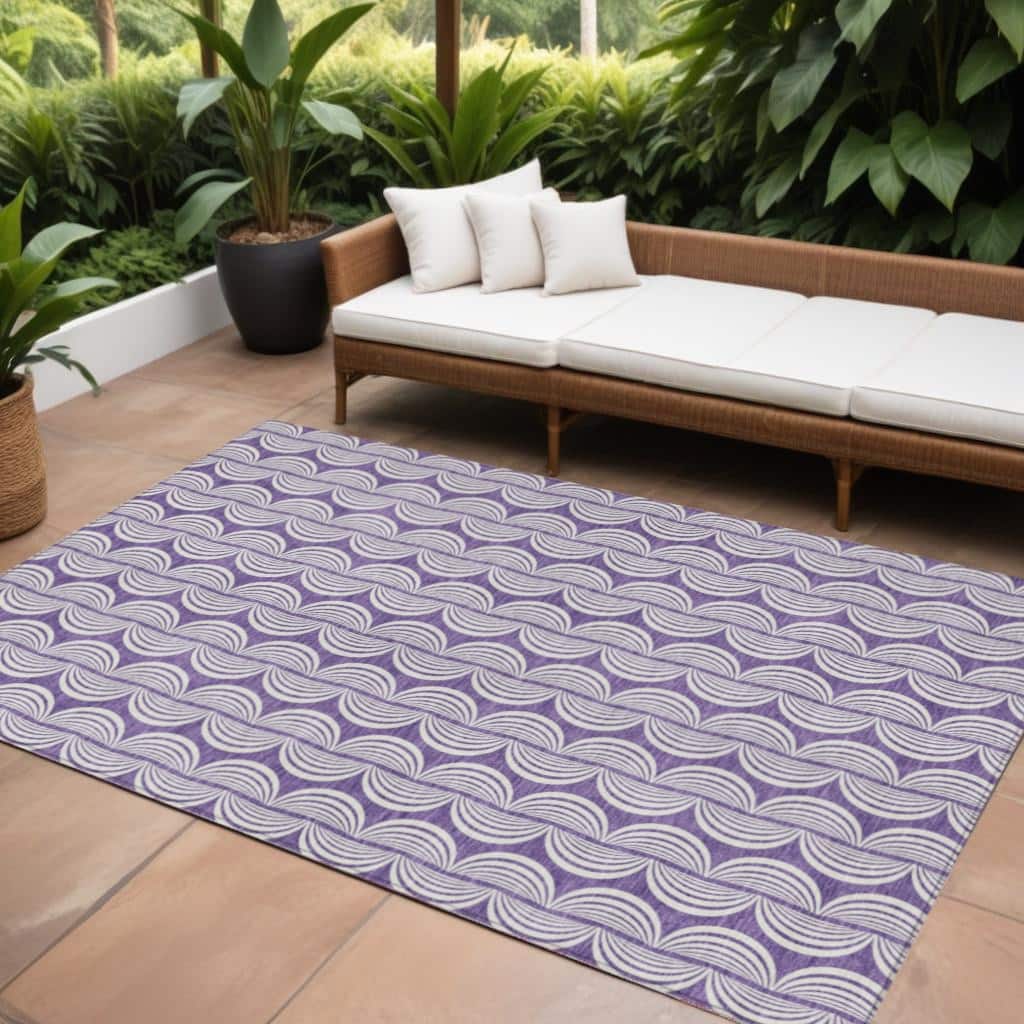 HomeRoots Ogee Transitional Rectangle Outdoor Rug