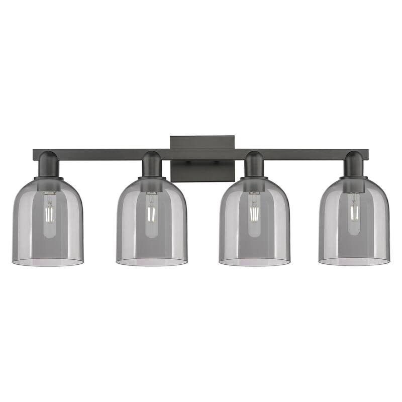 Innovations Lighting 716-4W-12-33 Bella Vanity Bella 4 Light 33" Wide - Matte Black / Light Smoke