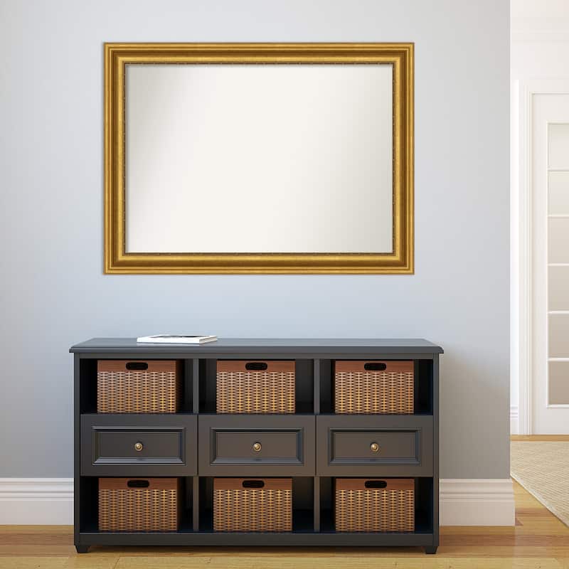 Non-Beveled Bathroom Wall Mirror - Parlor Gold Frame