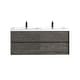 preview thumbnail 7 of 21, Kingdee 60D" Wall Mounted Vanity with Reinforced Acrylic Sink 60"Double Sink Width - Smoke Oak