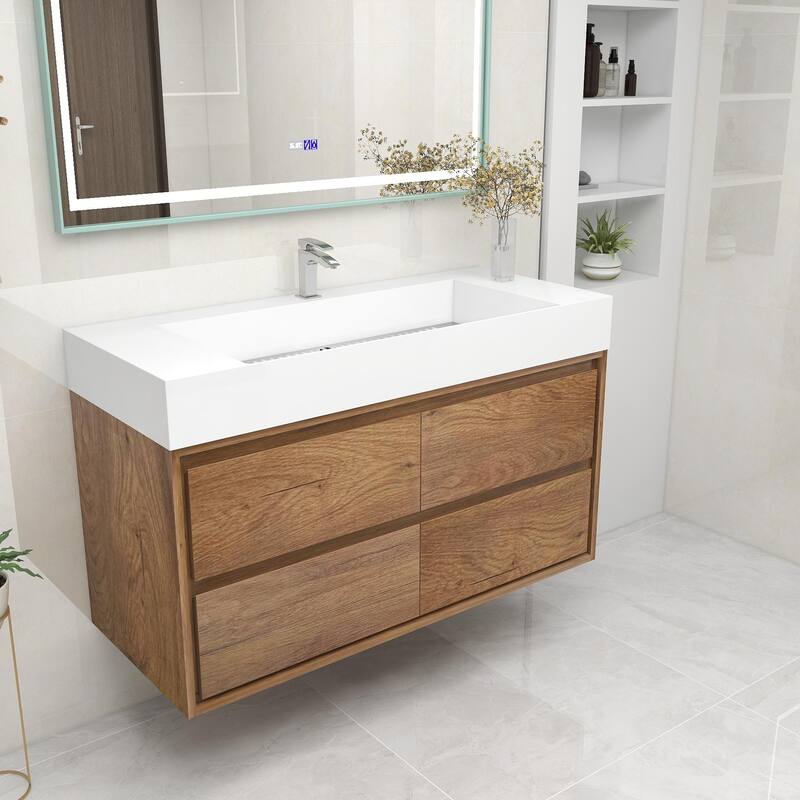 Victoria 48" Wall Mounted Modern Vanity with Acrylic Sink