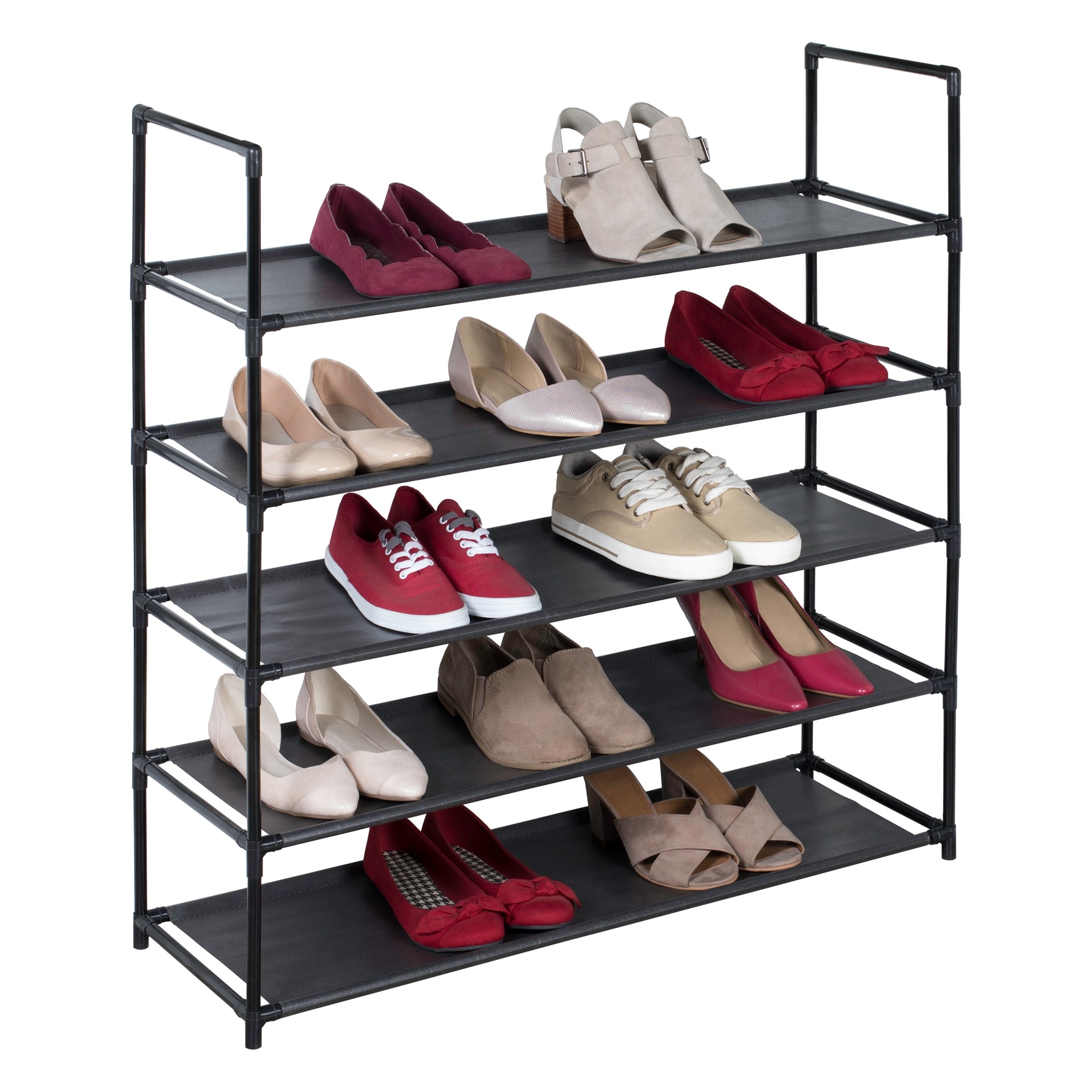 Shop Black Friday Deals On 5 Shelf Fabric Shoe Rack Free Standing 34 05 X11 41 X35 03 Black Overstock 31263344