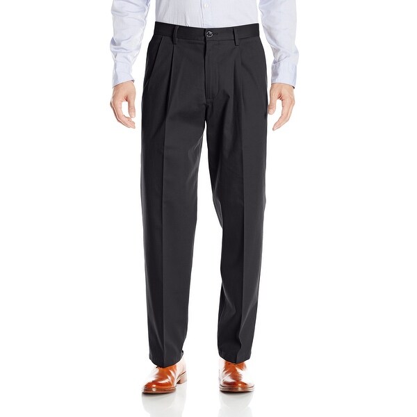 Dockers Mens Pants Black Size 40x29 Pleated Front Straight Leg Stretch. Opens flyout.