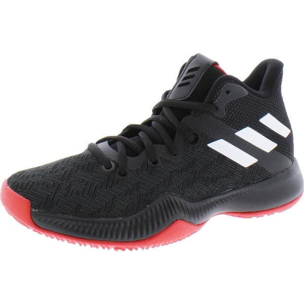 Adidas Boys Mad Bounce J Running Shoes Athletic Mid Top Core Black Footwear White Scarlet Red Overstock