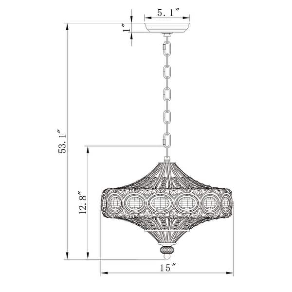 Rilo 4-light Antique Finish Carousel with Crystals Chandelier Ceiling Light