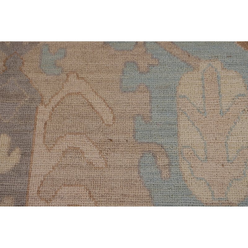 Light Blue Oushak Vegetable Dye Rug Hand-Knotted Wool Carpet - 8'1"x 10'1"