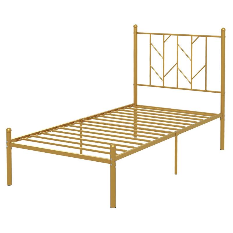 Gymax Twin Size Platform Bed Frame Heavy-duty Metal Bed Frame w/Sturdy