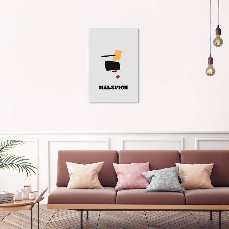 Wynwood Studio Typography and Quotes Kazimir Malevich Summary Gray and Light Gray Modern & Contemporary Wall Art Canvas Print - 30 x 20