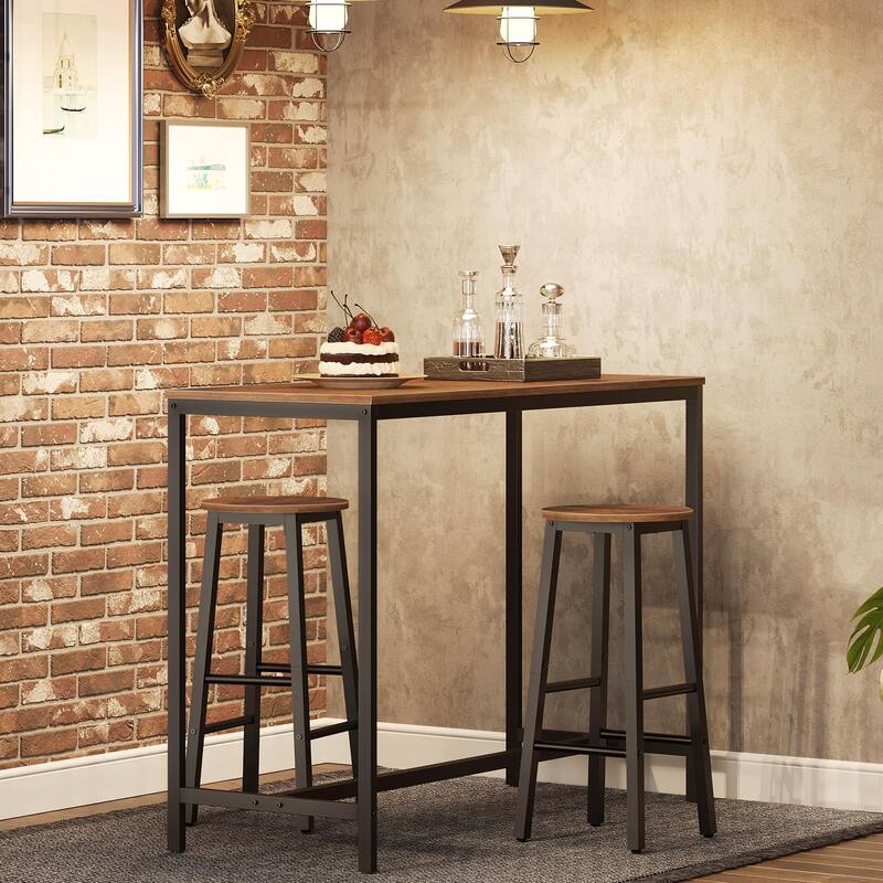 Bar Stools Set of 2, Counter Height Bar Stools, 24.8" Bar Stools for Kitchen Island, Industrial Kitchen Bar Chairs