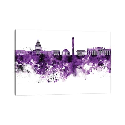 iCanvas "Washington DC Skyline In Lilac" by Paul Rommer Canvas Print