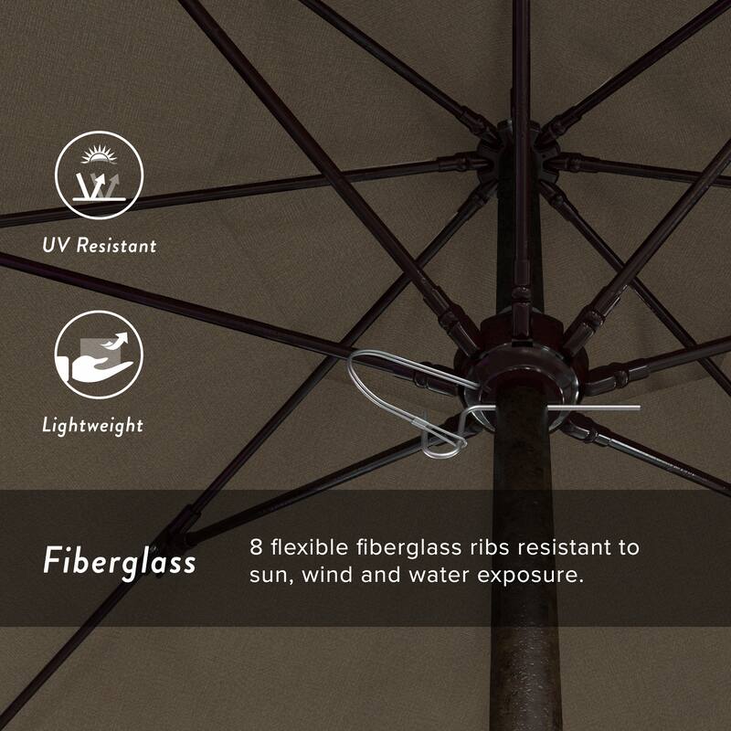 California Umbrella 9' Rd. Aluminum Frame, Fiberglass Rib Market Umbrella with Olefin Fabric, Base Not Included
