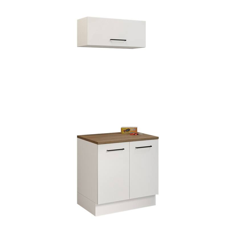 Madesa 2-Piece Garage and Utility Room Storage Cabinet Set 31 Inch Base Cabinet and 31 Inch Slim Wall Cabinet Modular - White