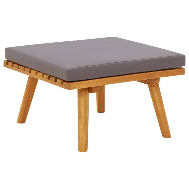 Roma 4pc Outdoor Modular Sofa Set, Coffee Table, Footrest, Acacia Wood