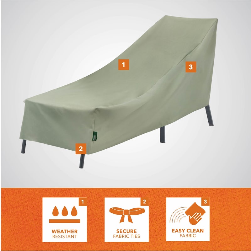 Modern Leisure Basics Patio Chaise Lounge Cover, 76"L X 27"W X 30"H, Sage - 76"L x 27"W x 30"H