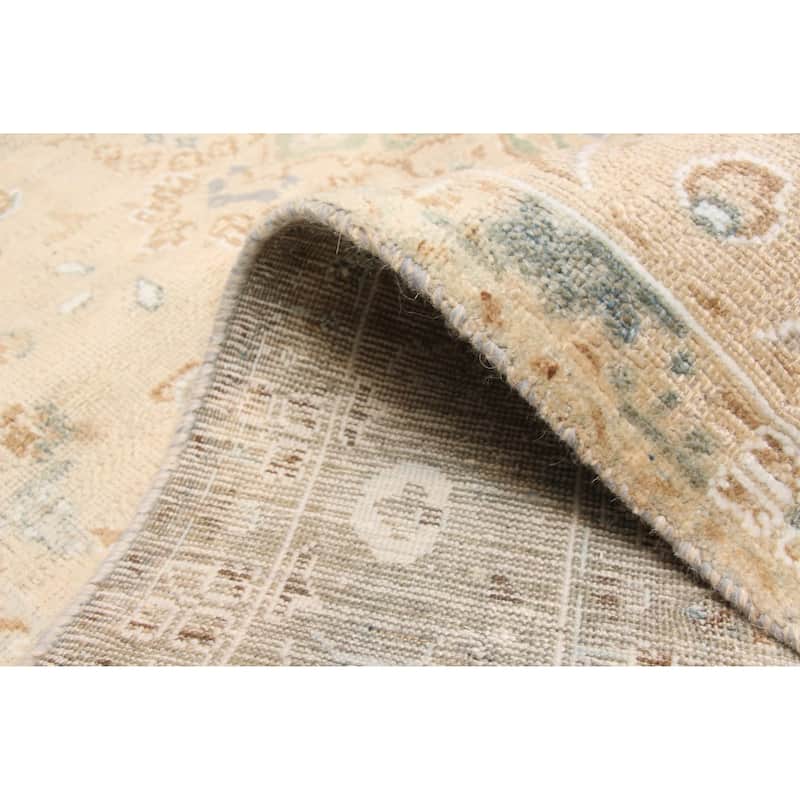 ECARPETGALLERY Hand-knotted Antalya Vintage Beige Wool Rug - 6'3 x 9'1
