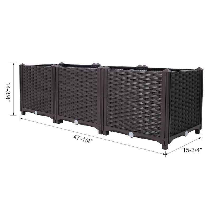 Portable Vegetable & Flower Planter Box, for Patio, Balcony, Backyard