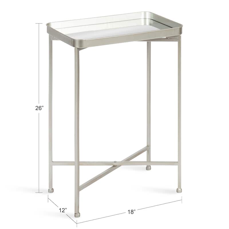 Kate and Laurel Celia Metal Tray Accent Table