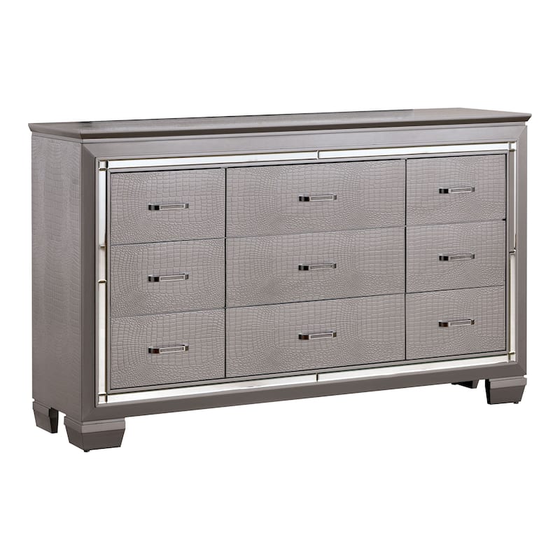 Ruff Contemporary 56-inch Wide 9-Drawer Solid Wood Dresser by Furniture of America