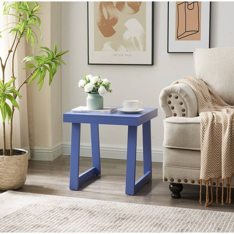 Charlie Modern Wood End Table with Open Storage Shelf - 18"L x 18"W x 18"H - Lavender