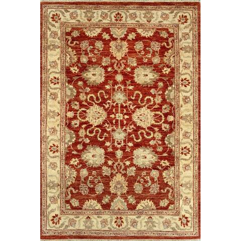 Momeni Heirlooms Chobi Hand Knotted Wool Red Area Rug - 4'2" X 6'4"