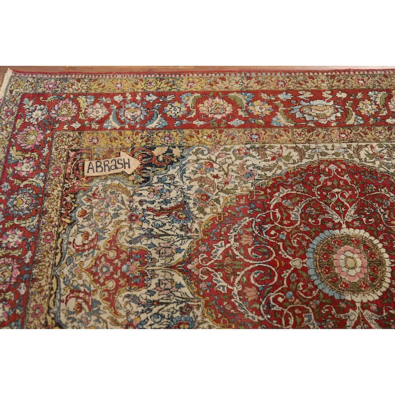 Pre-1900 Antique Vegetable Dye Isfahan Persian Wool Carpet - 4'7" x 6'7"