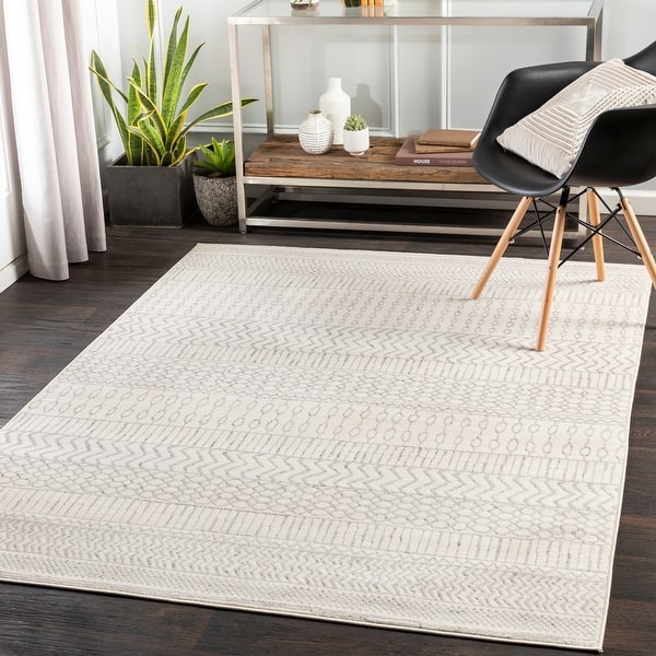 slide 1 of 8, Cruz Nordic Nomad Stripe Area Rug 5' x 7' - Ivory
