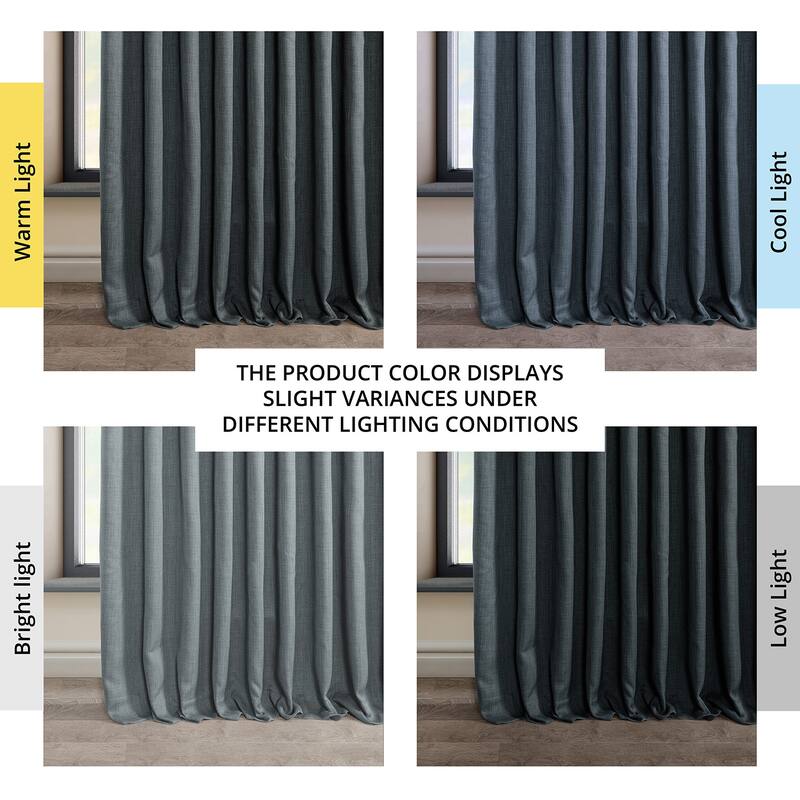 Exclusive Fabrics Faux Linen Extra Wide Room Darkening Curtains (1 Panel)