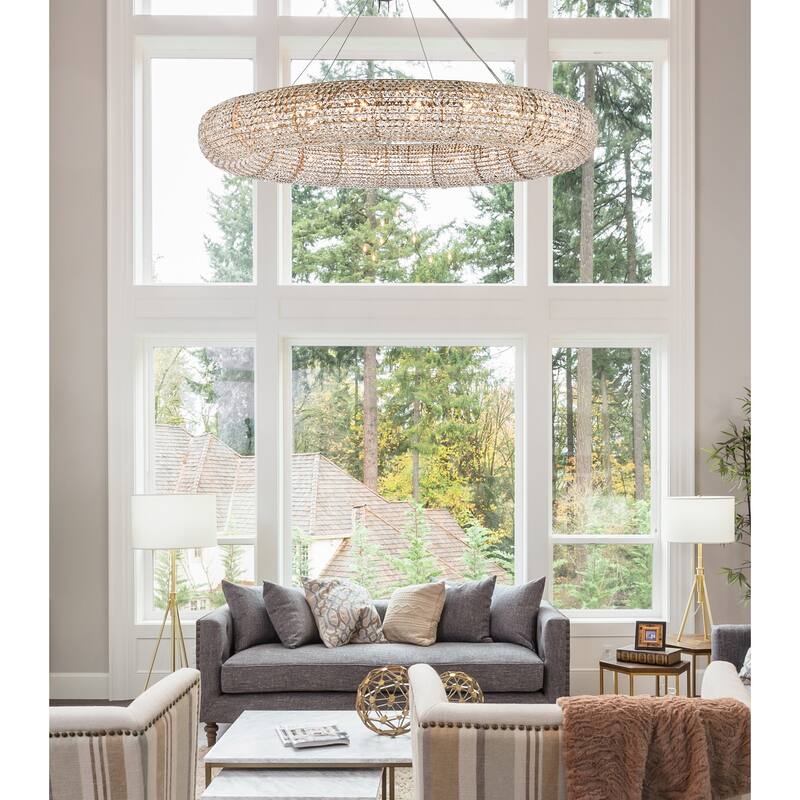 Elegant Lighting 2114G59/RC Paris 24 Light 59" Wide Crystal Ring