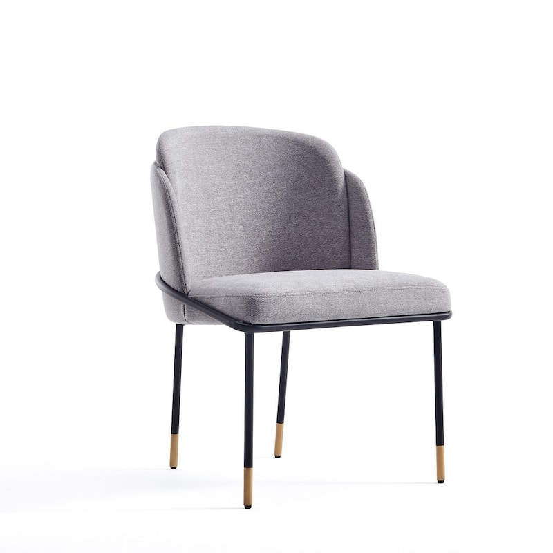 Manhattan Comfort Flor Fabric Dining Chair - Single - Grey