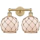 Option Brushed Brass / White Glass with Brown Rope