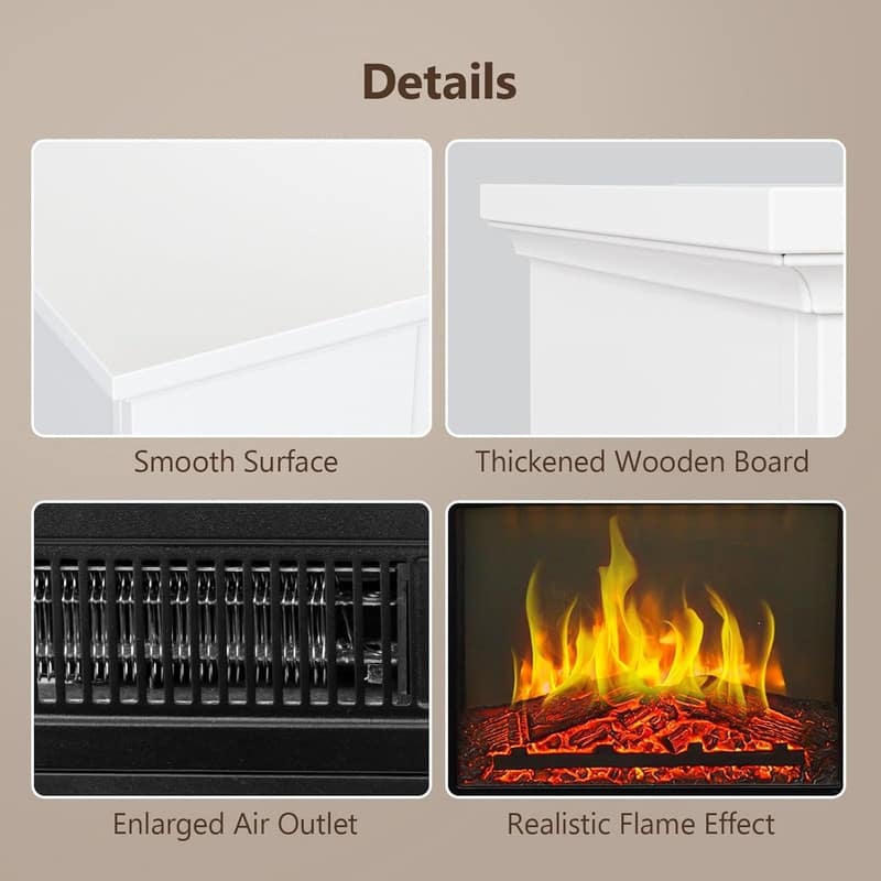 43/47-Inch Smart WiFi Electric Fireplace with 3D Flame and 6 Flame Colors