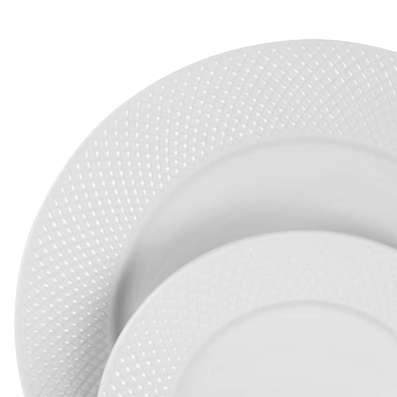 Kapri 18 Piece Round Porcelain Dinnerware Set in White
