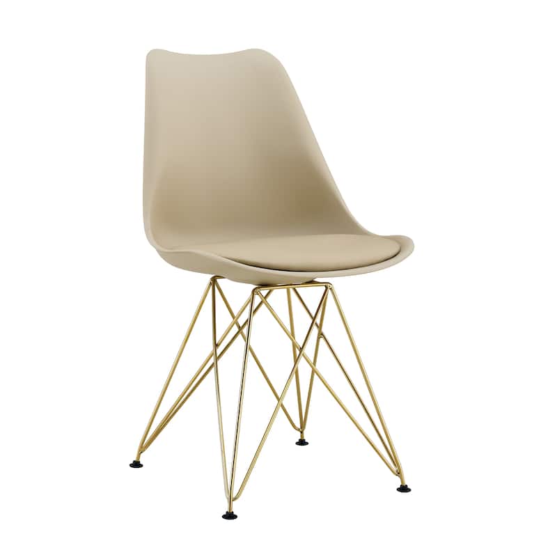 Modern Dining Chairs with Plastic Seat and Metal Legs (Set of 4)