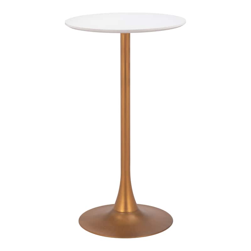 Auray Bar Table White & Gold