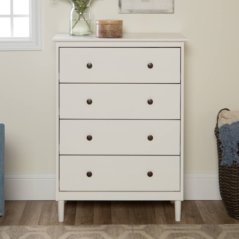 Middlebrook Bullrushes 4-drawer Solid Wood Chest - White