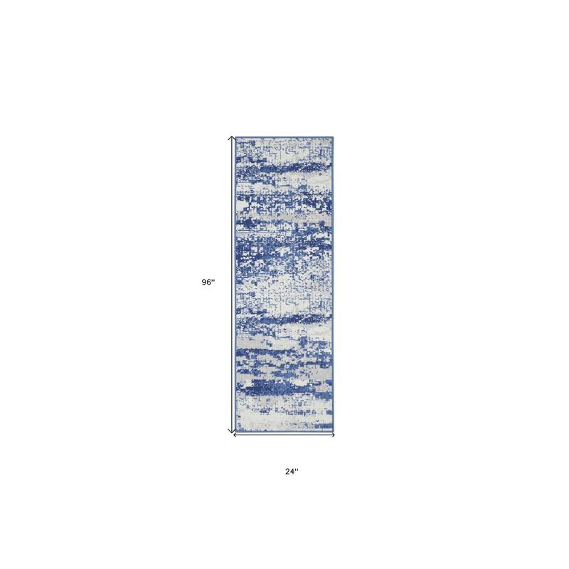 Power Loomed Distressed Abstract Modern Non Skid Stain Resistant Area Rug