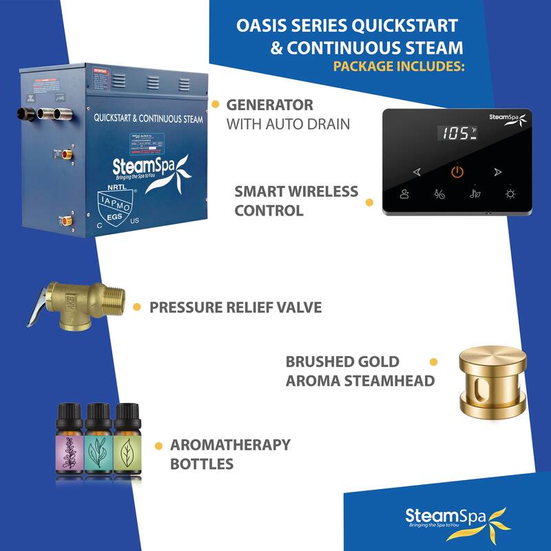 Oasis Series 4500-Watts Steam Generator with Continuous Steam Plus Fully Wireless Handheld Control