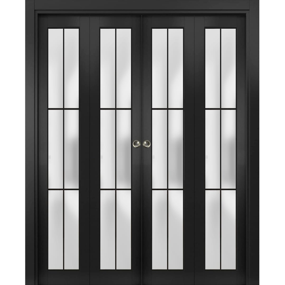 SartoDoors Planum 2122 | Closet Door Bi-fold Door | Solid Wood | Hardware Set | 18x80, Matte Black Bedroom Door Bathroom Door