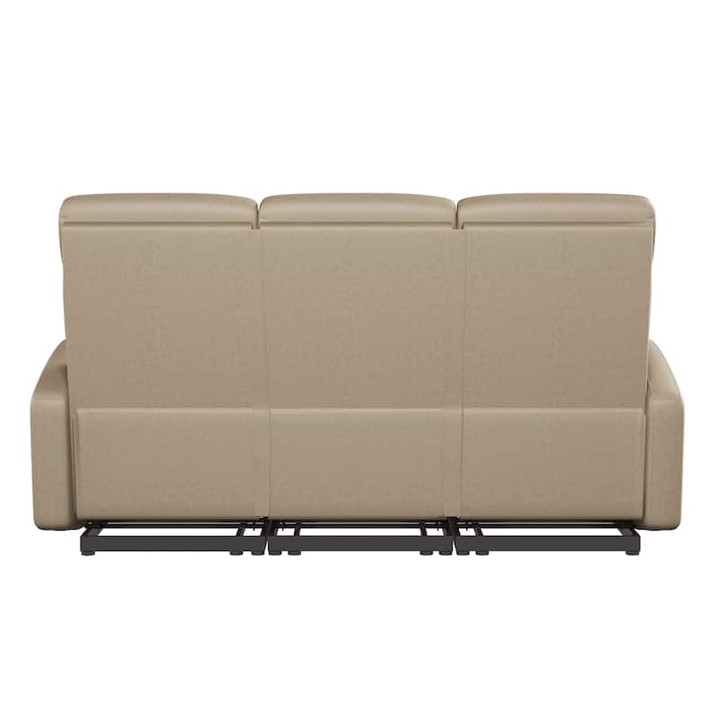 Strick & Bolton 3 Seat Distressed Faux Leather Reclining Loveseat